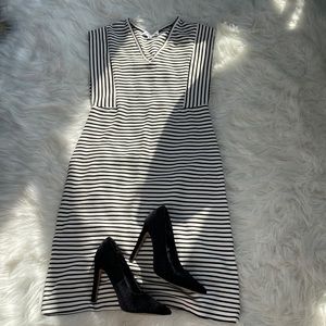 Derek Lam Black and White Striped Dress